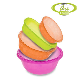 Linea Arì - Insalatiera decorata tonda, ovale. colori assortiti